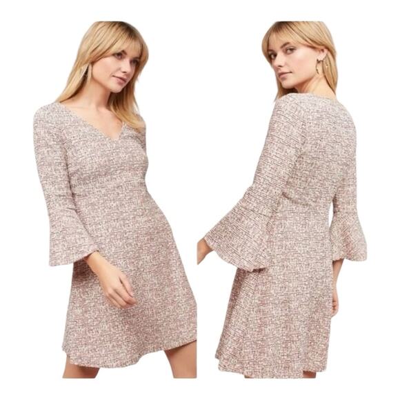 Anthropologie Maeve Susie Tweed Bell Sleeve Dress - Picture 1 of 5